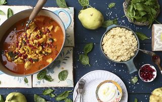 Chicken, quince and pomegranate tagine