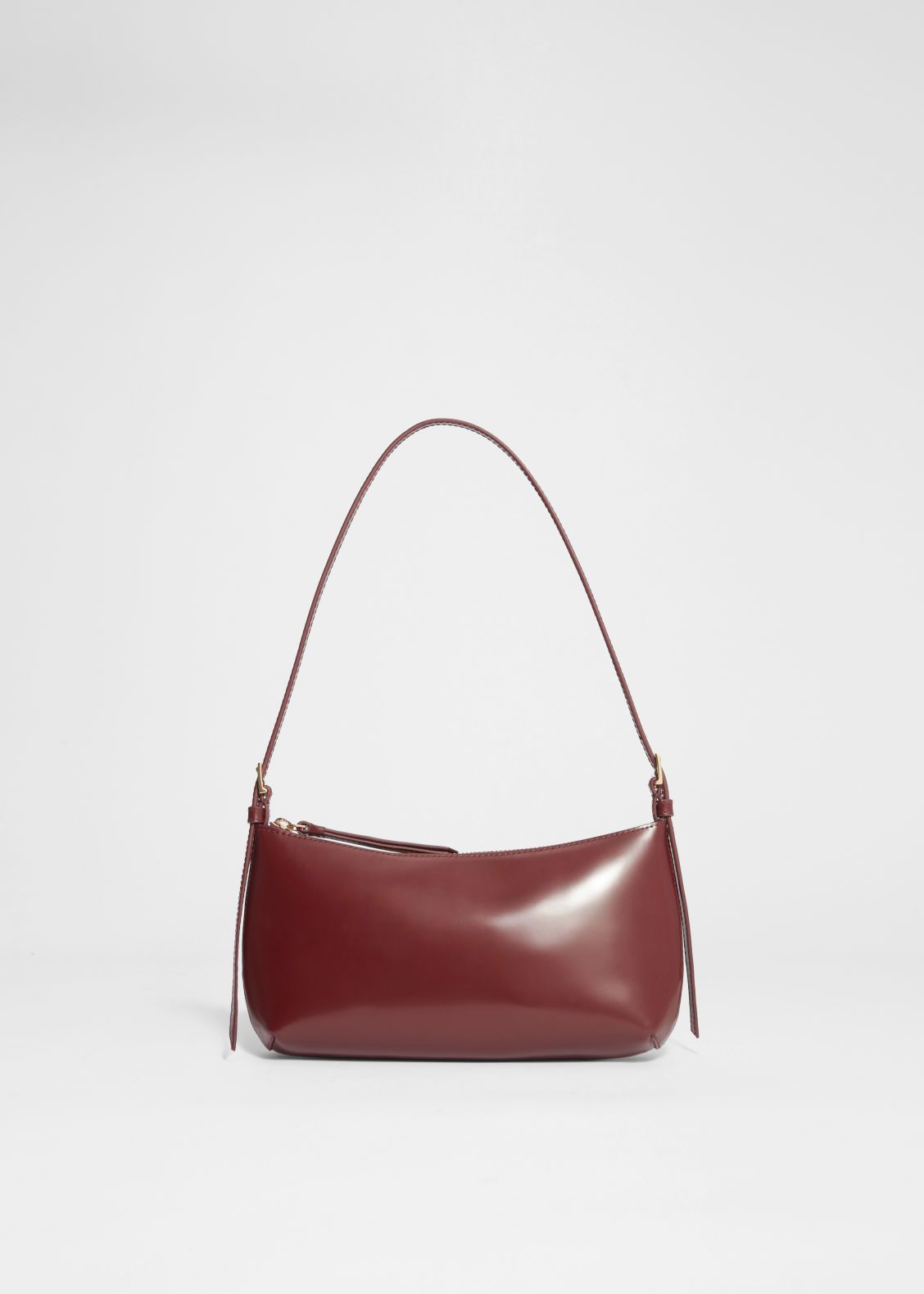 Glossed-Leather Shoulder Bag