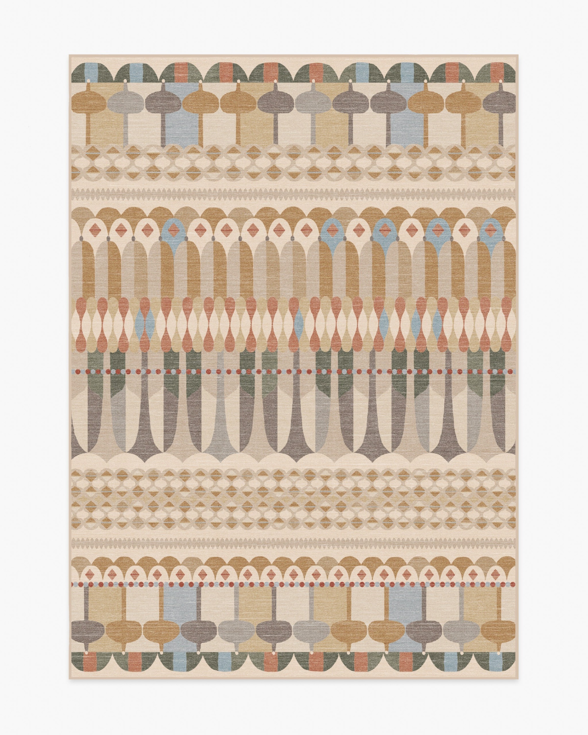 Brasilia Ochre Multicolour Rug by Jonathan Adler