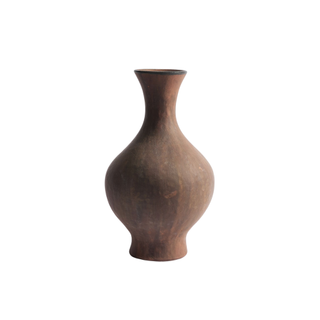 ceramic bulb vase in a brown color