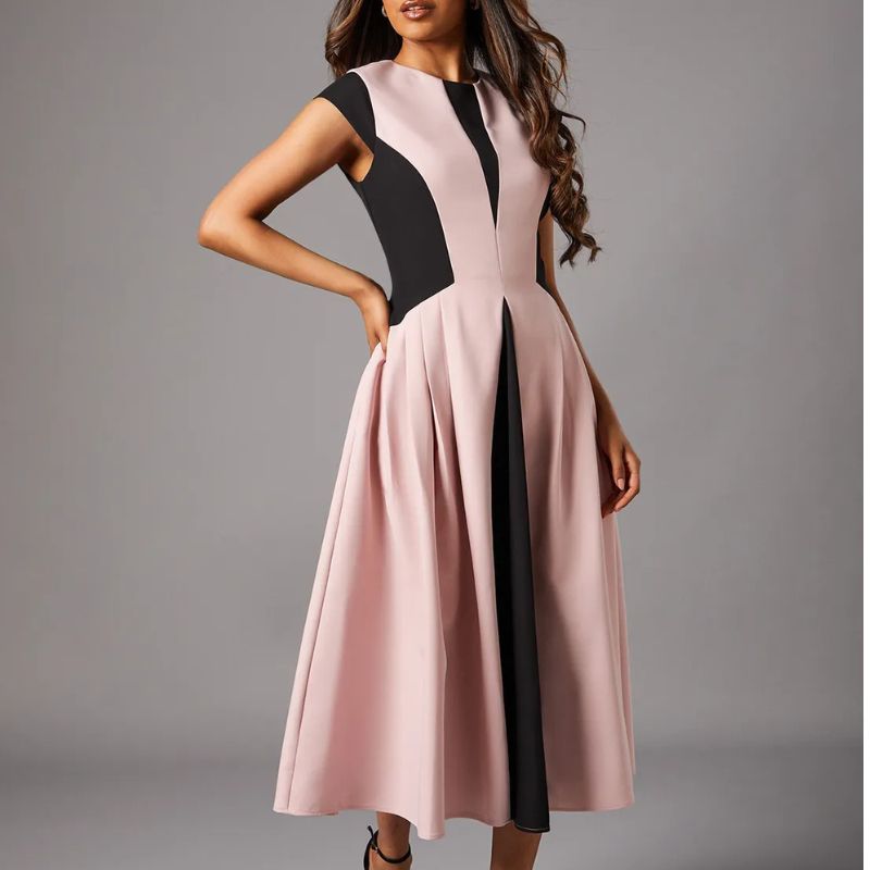 Coast , Petite Crepe colour Block Midi Dress