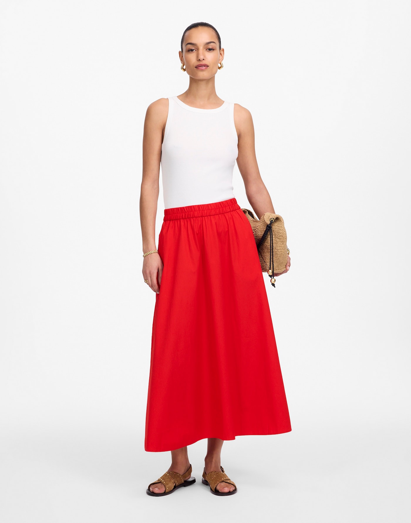 MW, Poplin Midi Skirt