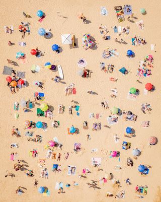 People on a beach on a summer day