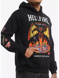 Hot Topic Stranger Things Hellfire Club Art Hoodie Hot Topic Stranger Things Hellfire Club Art Hoodie
