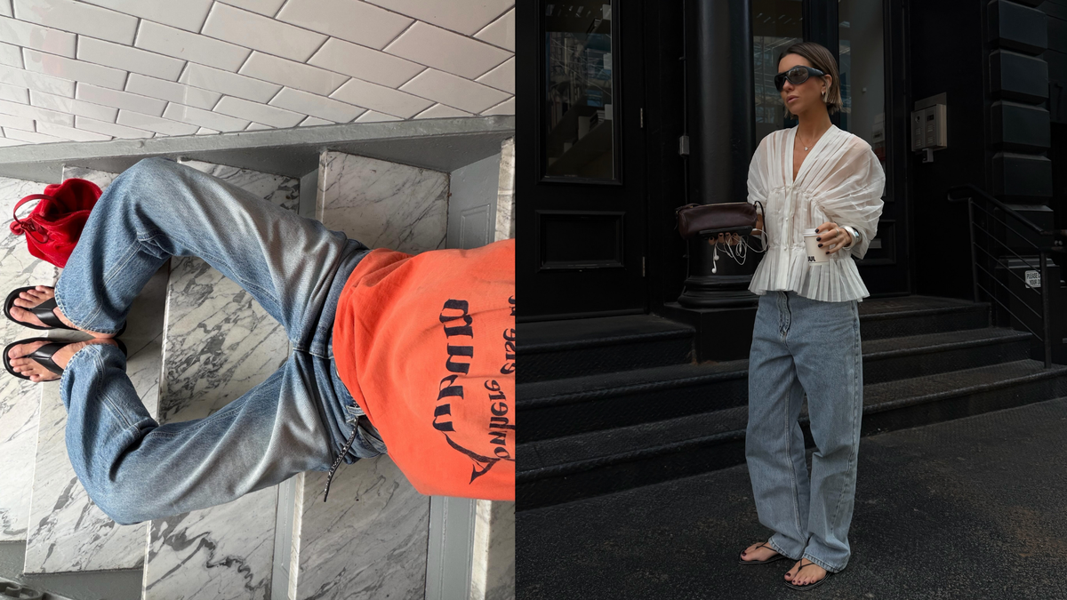 In NYC, Every Stylish Woman Is Wearing This Flat-Shoe Trend With Jeans Right Now
