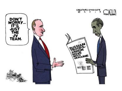Obama cartoon world Russia JV team