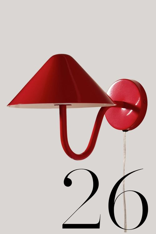 Wave Metal Wall Light in Red