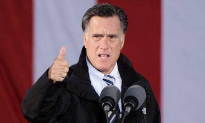 Mitt Romney speaks at a town square rally in Lancaster, Ohio, on Oct. 12: Romney has held dozens of town hall events during his long campaign for the presidency.