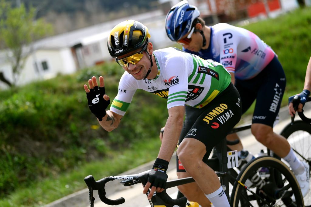 VALTER SPAIN MARCH 21 Primoz Roglic of Slovenia and Team JumboVisma Green leader jersey competes during the 102nd Volta Ciclista a Catalunya 2023 Stage 2 a 1654km stage from Matar to Vallter 2135m VoltaCatalunya102 on March 21 2023 in Vallter Spain Photo by David RamosGetty Images