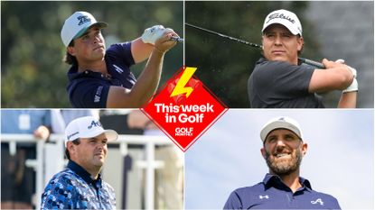 (top left) Michael La Sasso, (top right) Aldrich Potgieter, (bottom left) Patrick Reed and (bottom right) Dustin Johnson