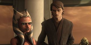 Ahsoka Tano and Anakin Skywalker in Star Wars: The Clone Wars