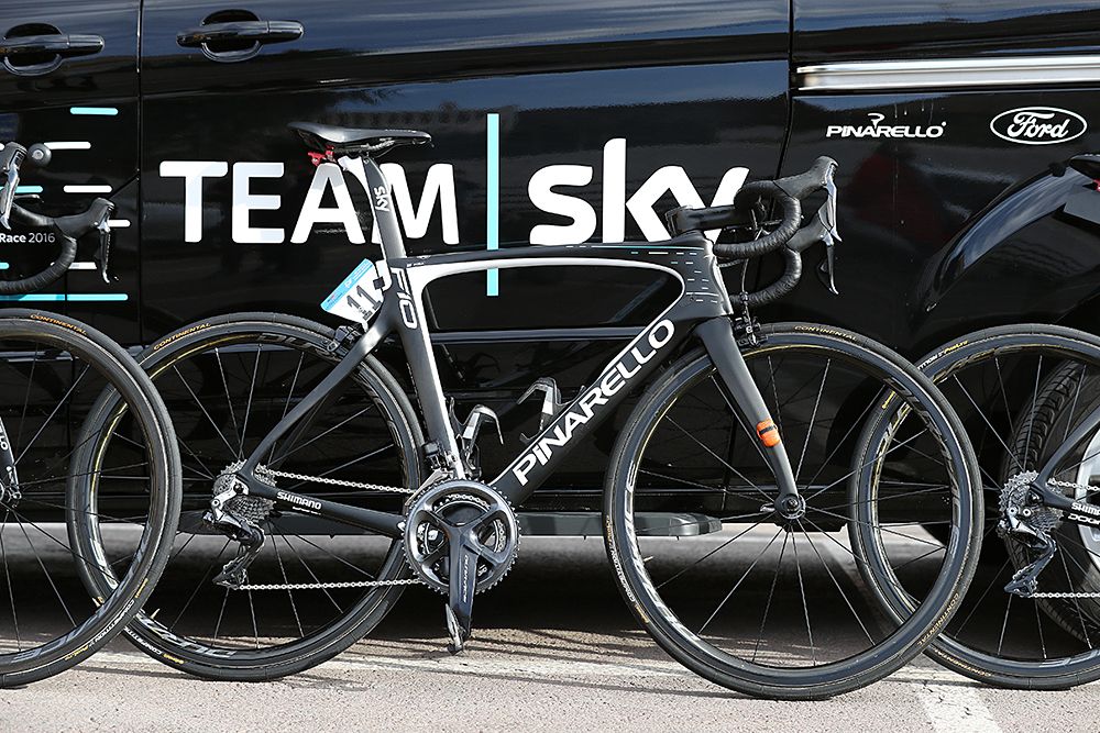 Team Sky at the start of stage 2 Volta a la Comunitat Valenciana