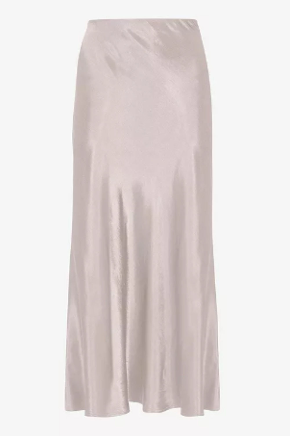 light grey satin midi skirt