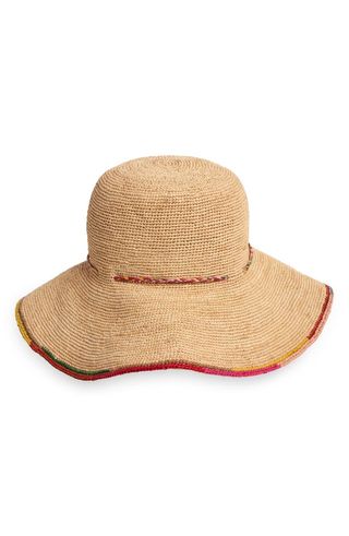 Braided Trim Crocheted Raffia Sun Hat