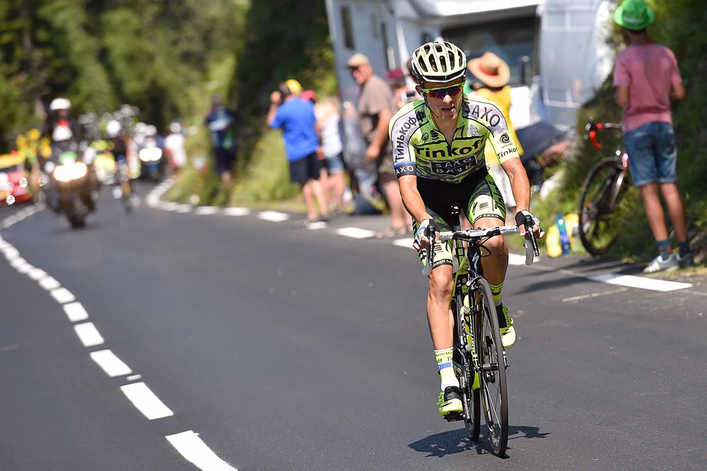 Rafal Majka (Tinkoff-Saxo) attacks over the Col du Tourmalet and takes a solo win in stage 11