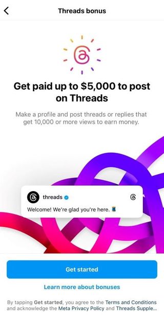 Threads bonus program notification