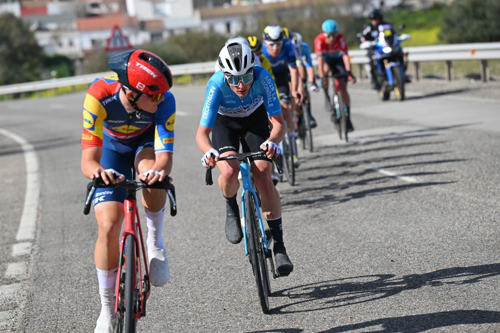 UBEDA SPAIN FEBRUARY 12 Nicolas Prodhomme of France and Decathlon Ag2R La Mondiale Team competes during the 3rd Clasica Jaen Paraiso Interior 2024 a 1583km one day race from Baeza to Ubeda on February 12 2024 in Ubeda Spain Photo by Tim de WaeleGetty Images
