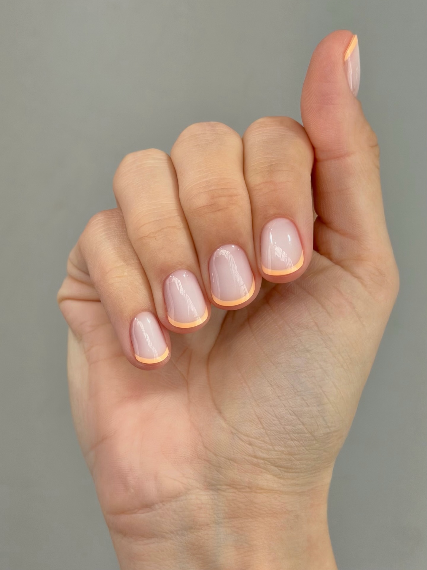 Orange pastel french tips