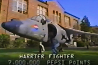 The Pepsi commercial featuring the harrier jet