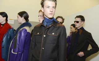 Group of models with prada jackets on