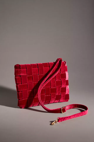 Anthropologie Lindy Woven Clutch: Velvet Edition