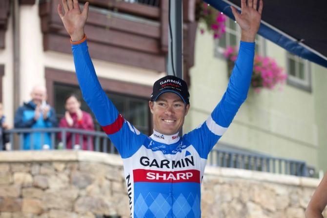 Tommy Danielson (Garmin-Sharp) waves to the crowd