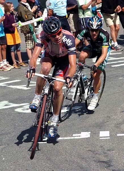 Cadel Evans (Predictor-Lotto) lost some time today. It looks like it's over for first place.