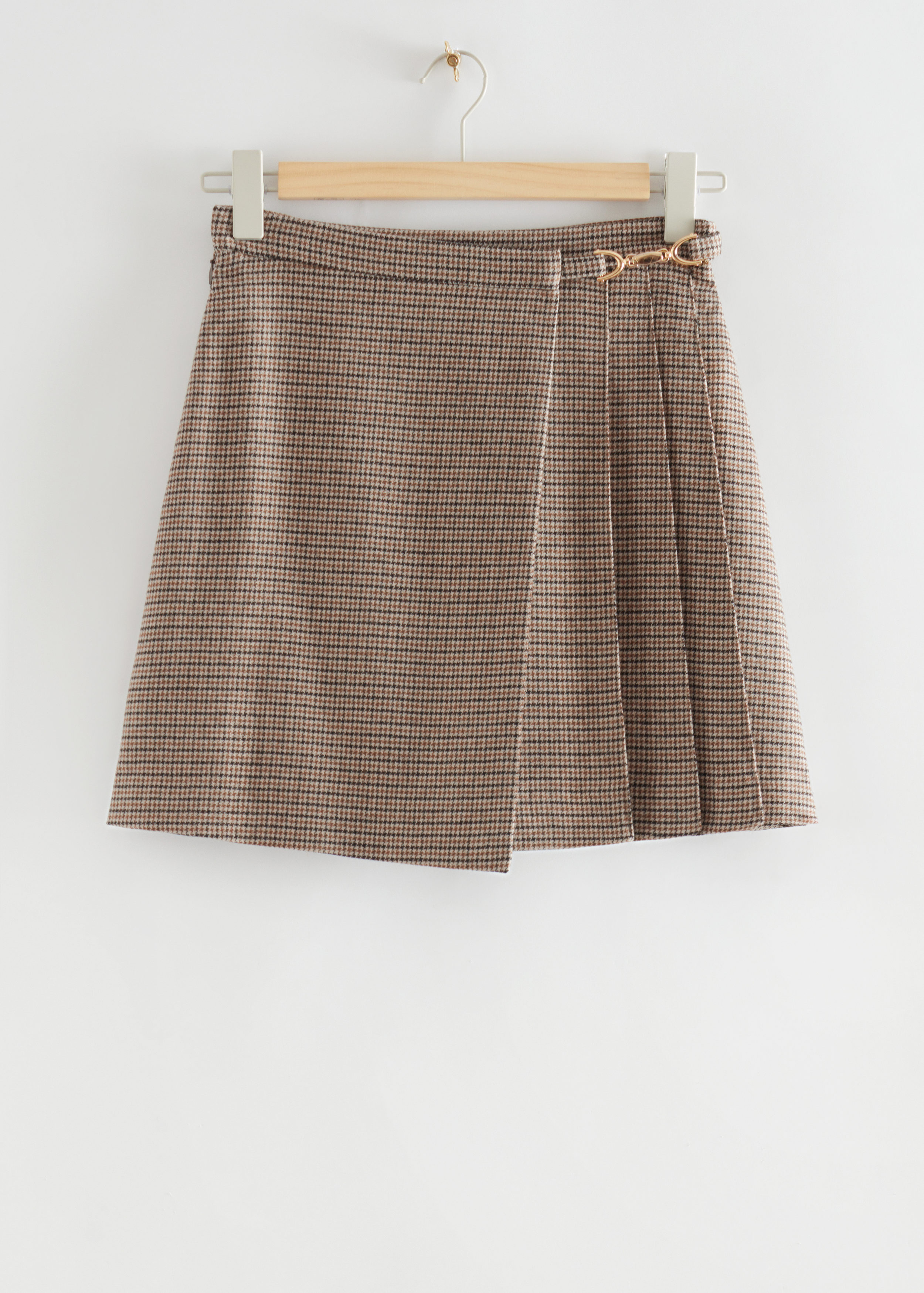 Wool Pleated Mini Skirt