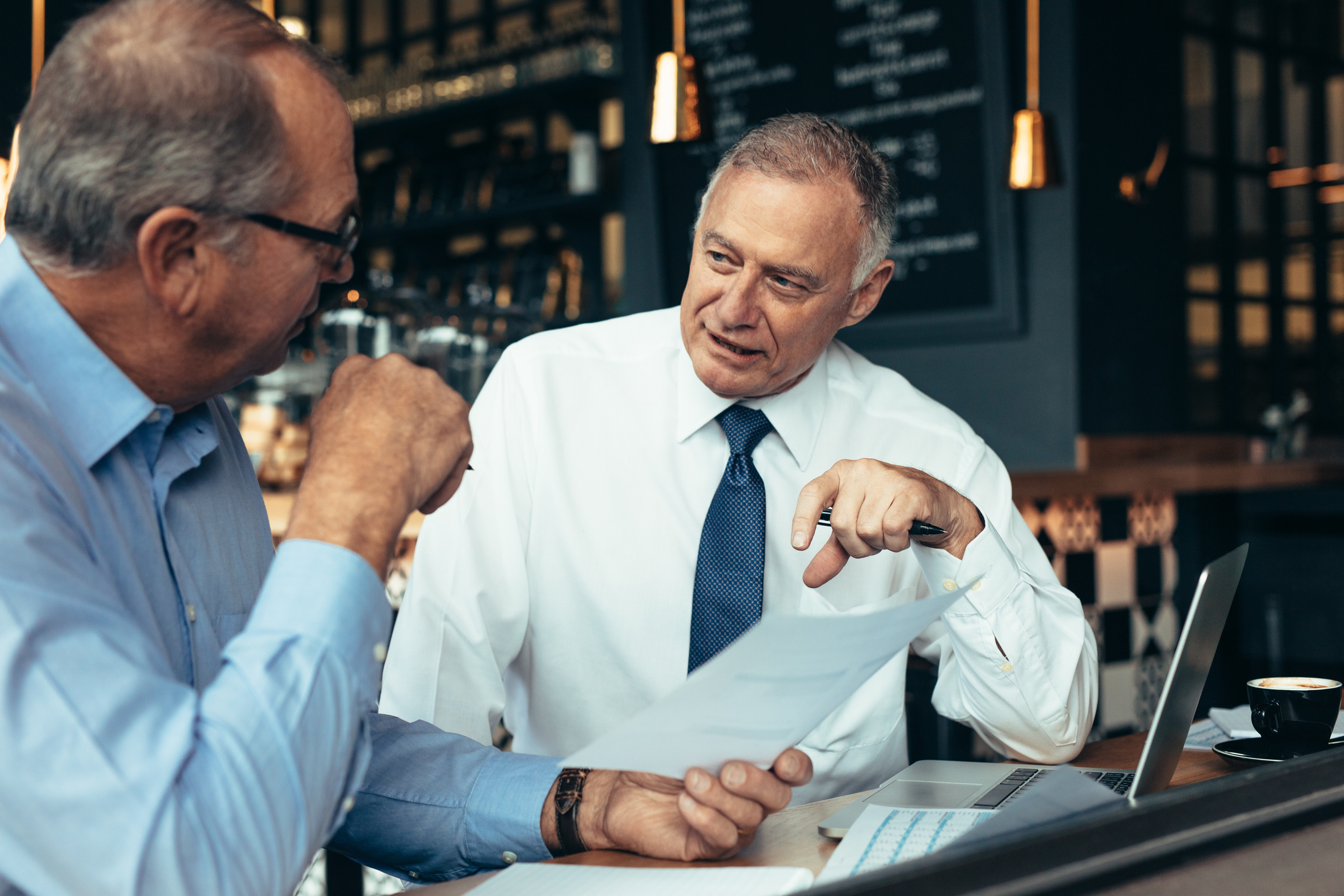 Older man with financial advisor