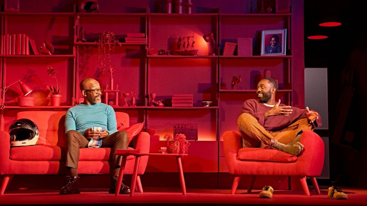 Lennie James and Paapa Essiedu on stage