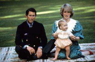 Prince Charles, Prince of Wales and Diana, Princess of Wales with Prince William