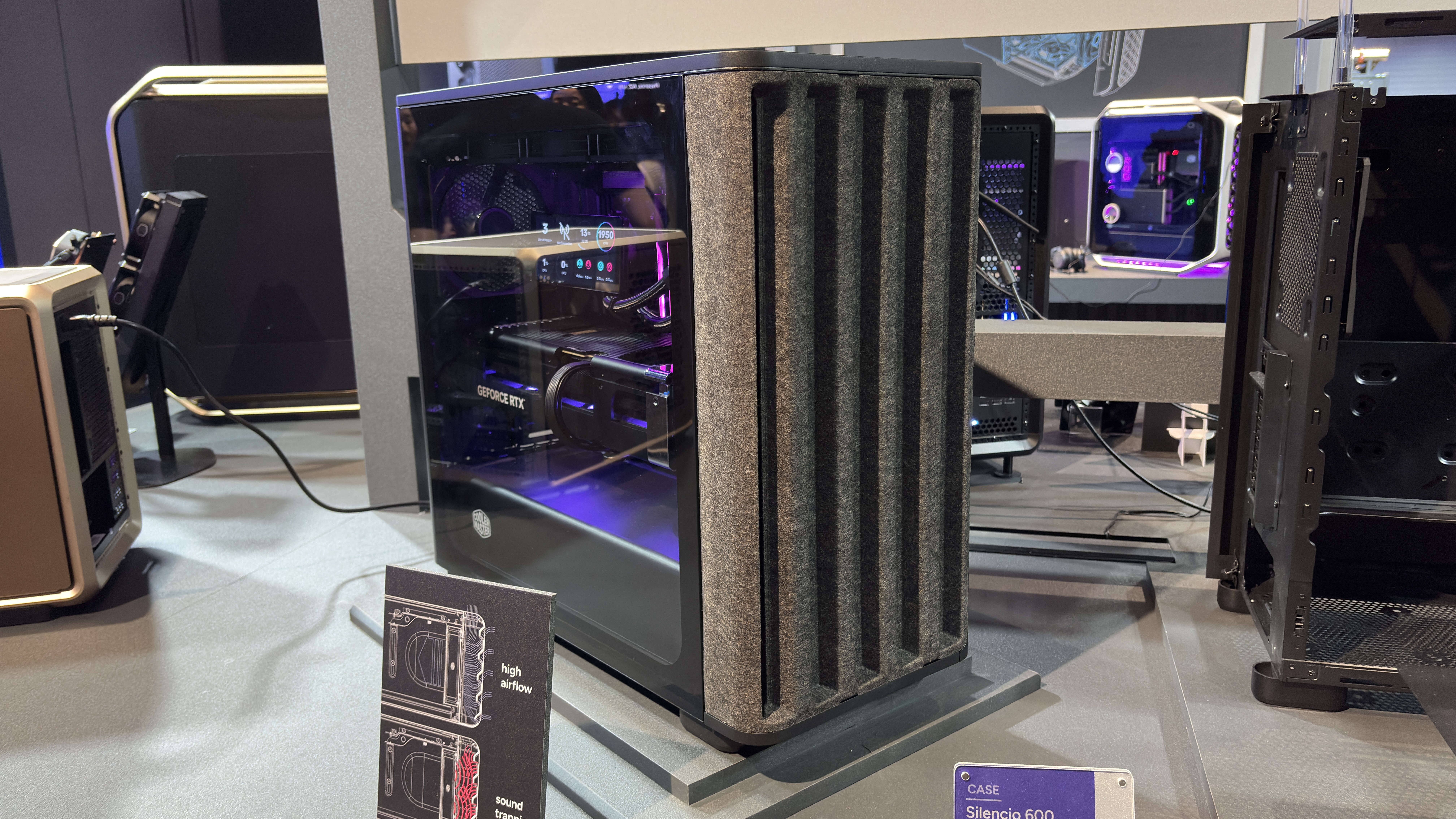 Cooler Master's new case products on display at its HQ during Computex 2026.