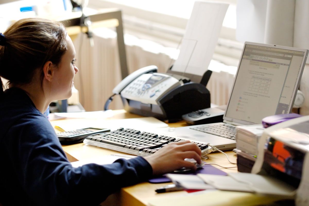 student with laptop