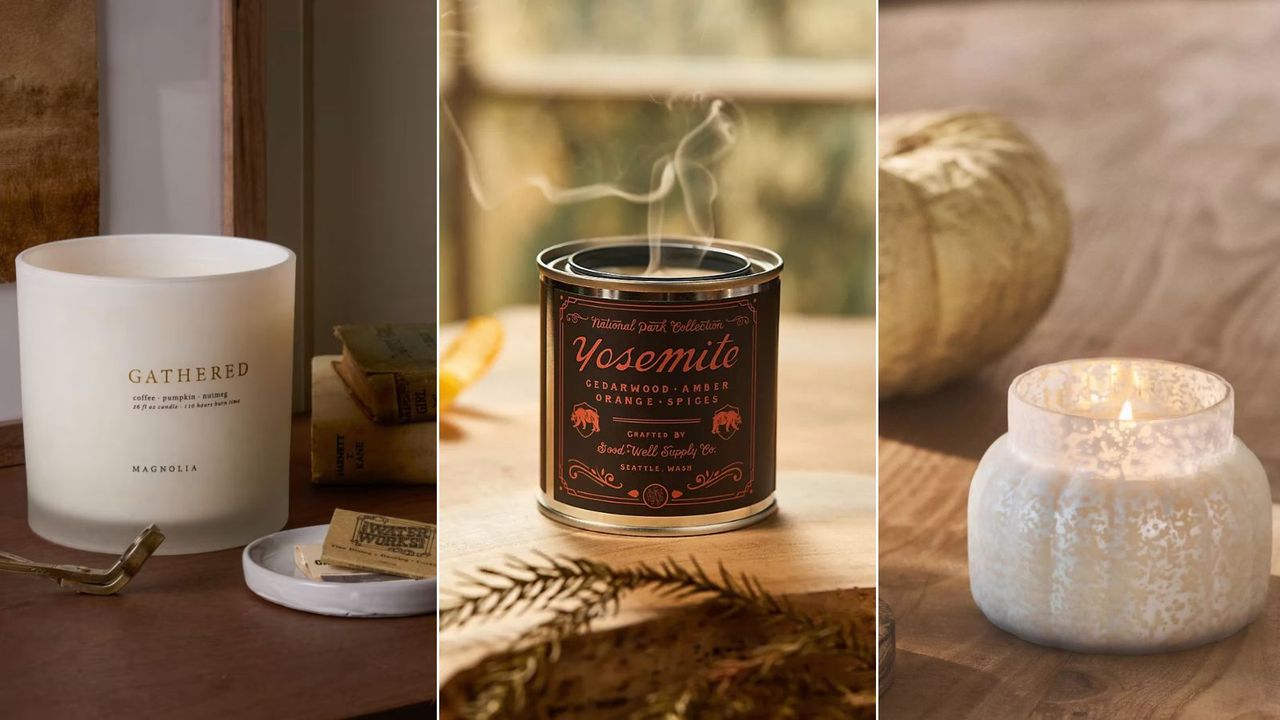 Three fall candles