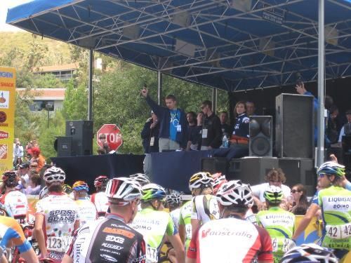 Andreas Knickman fired the starting gun for the final stage of the 2010 Amgen Tour of California.