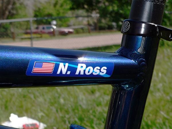 Nat Ross' name is on the top tube of his bike, but as far as he knows, his is the only fully-built one around for the time being.