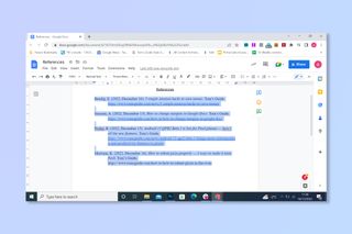 The sixth step to doing a hanging indent on Google Docs