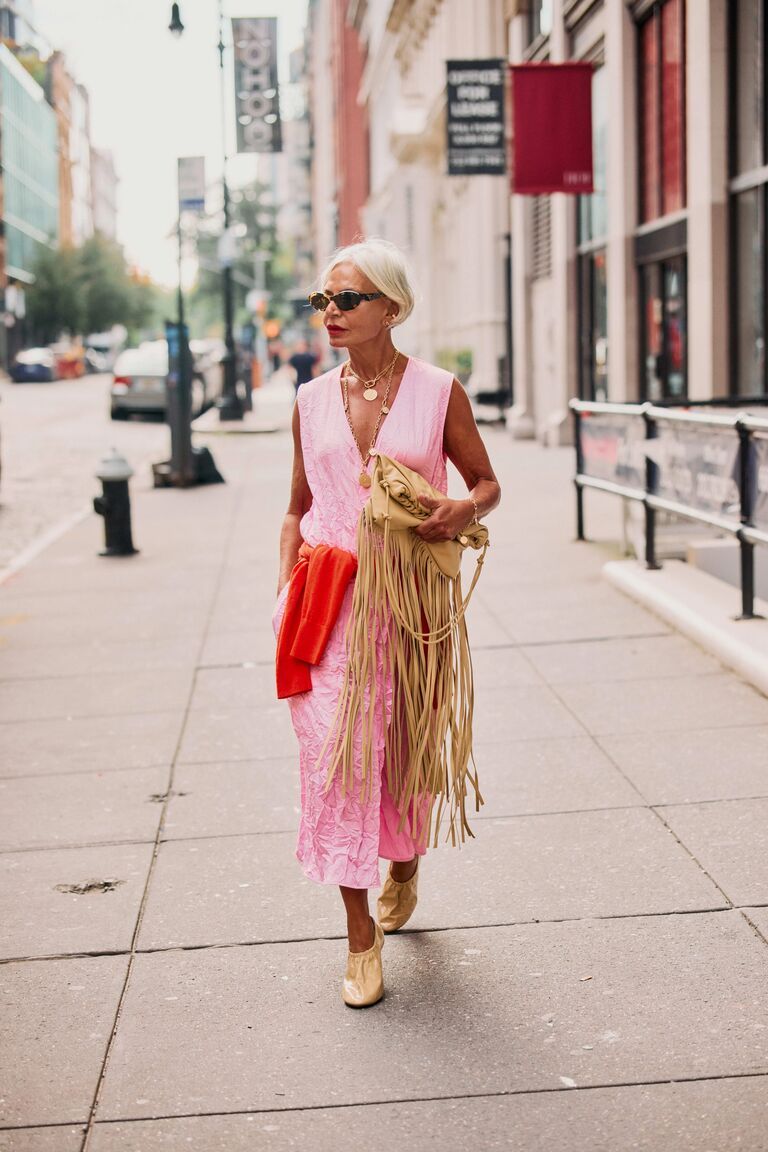 NYFW S/S 26 street style: red accent sweaters