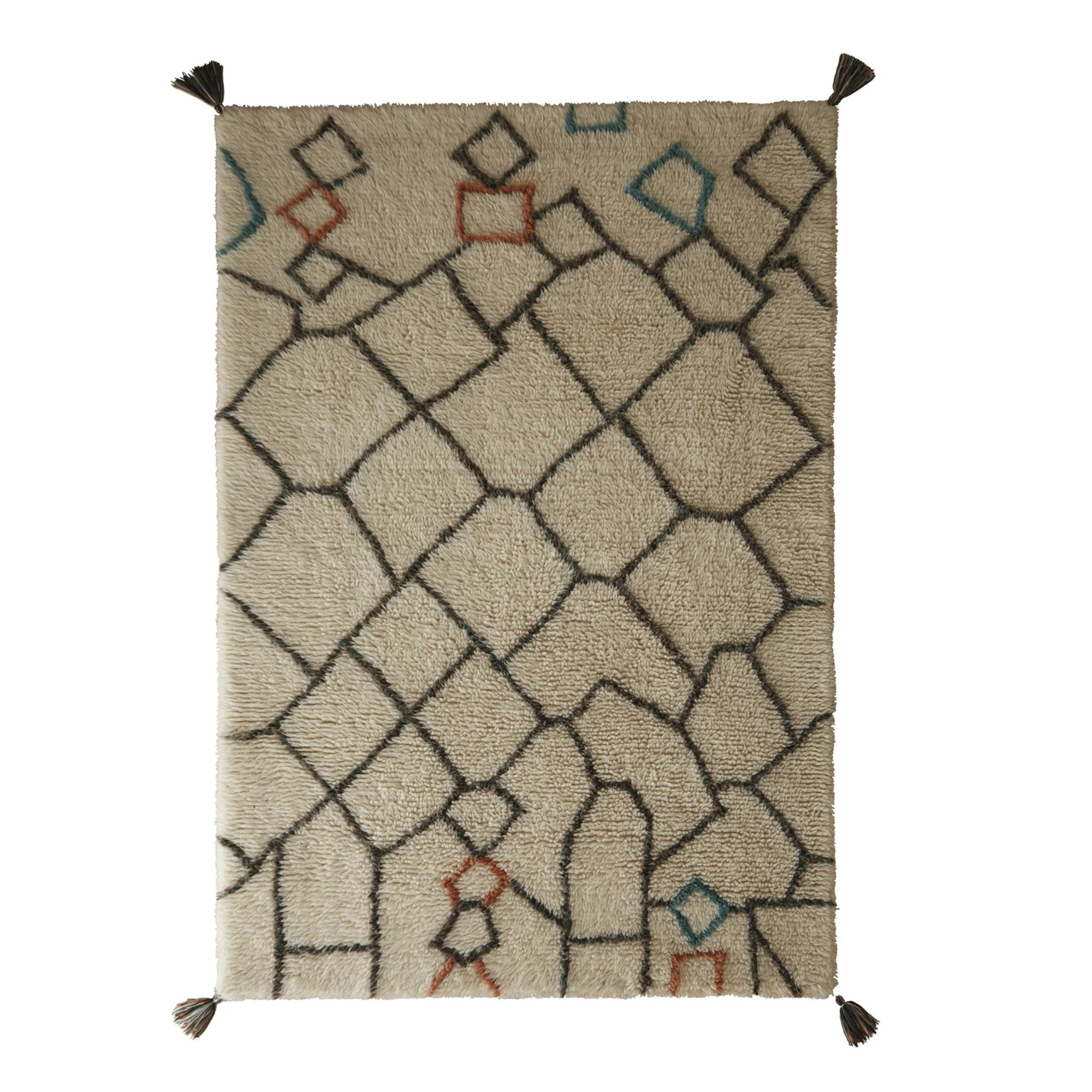 Origins Berber Knotted Chain Rug Ivory Multi