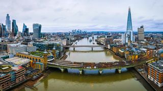 Aerial view of the City of London, UK