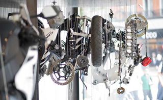 Suspended motorcycle parts