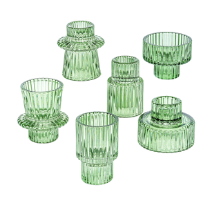 green candle holders