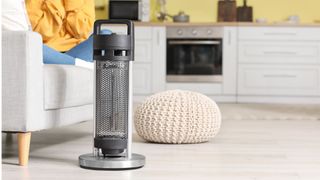 Space heater in bright kitchen