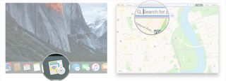 Launch maps and search for a location.