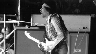 Jimi Hendrix performs in Isle of Fehmarn, Germany on September 6, 1970