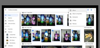 Seleccionar las fotos y crear álbum en Google Fotos