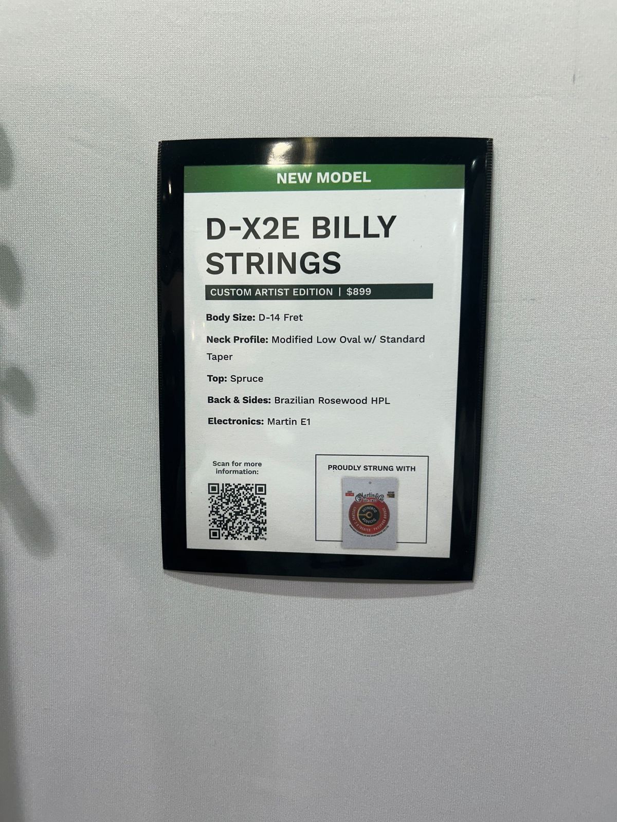 Two new Martin Billy Strings signature acoustic guitars, pictured at the 2025 NAMM show in Anaheim, California