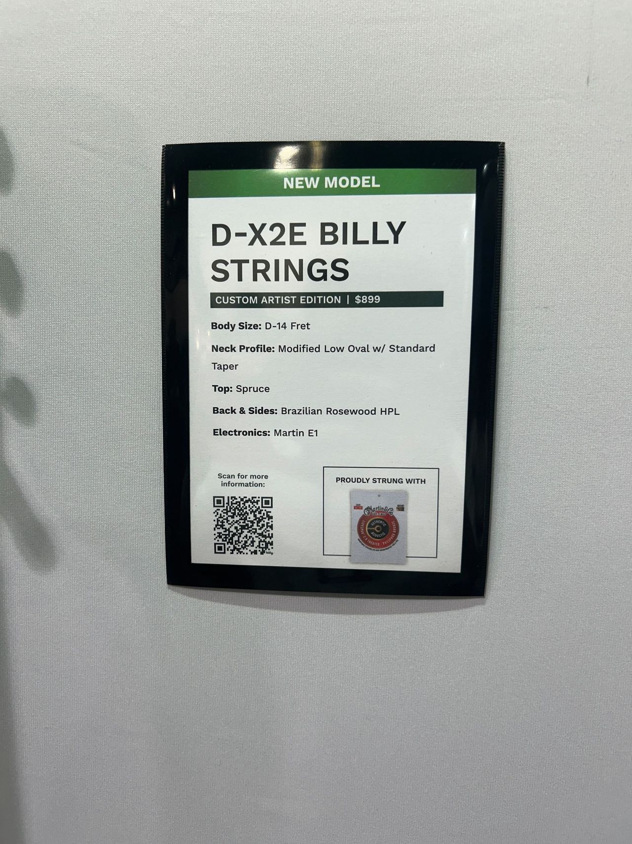 Two new Martin Billy Strings signature acoustic guitars, pictured at the 2025 NAMM show in Anaheim, California
