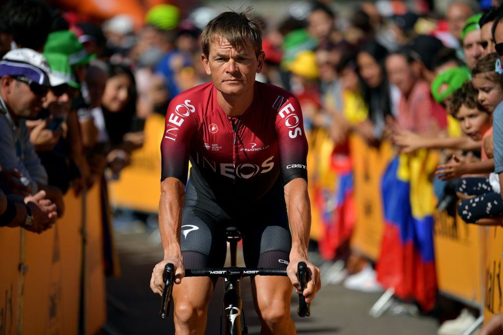 Vasil Kiryienka (Team Ineos) at the start of stage 18