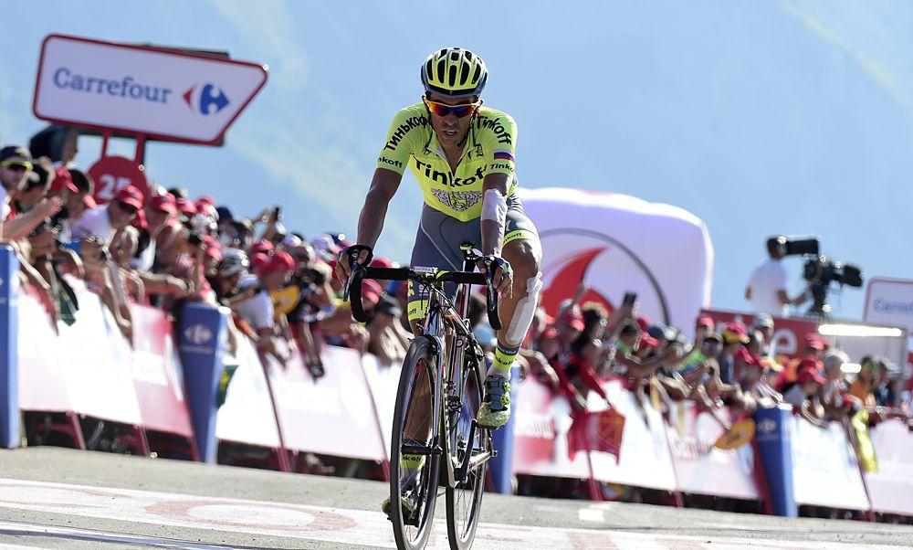 Alberto Contador (Tinkoff) finished sixth in stage 15